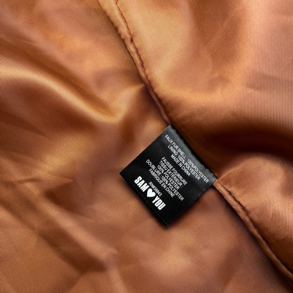 Sam Edelman Anthropologie Teddy Bear Coat Burnt Orange Cozy Sherpa Womens Large - Picture 6 of 9